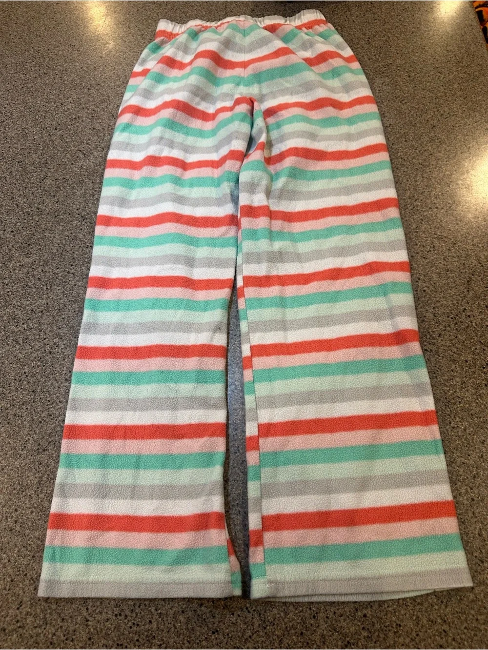 Striped Lounge Pants in Coral, Mint & White